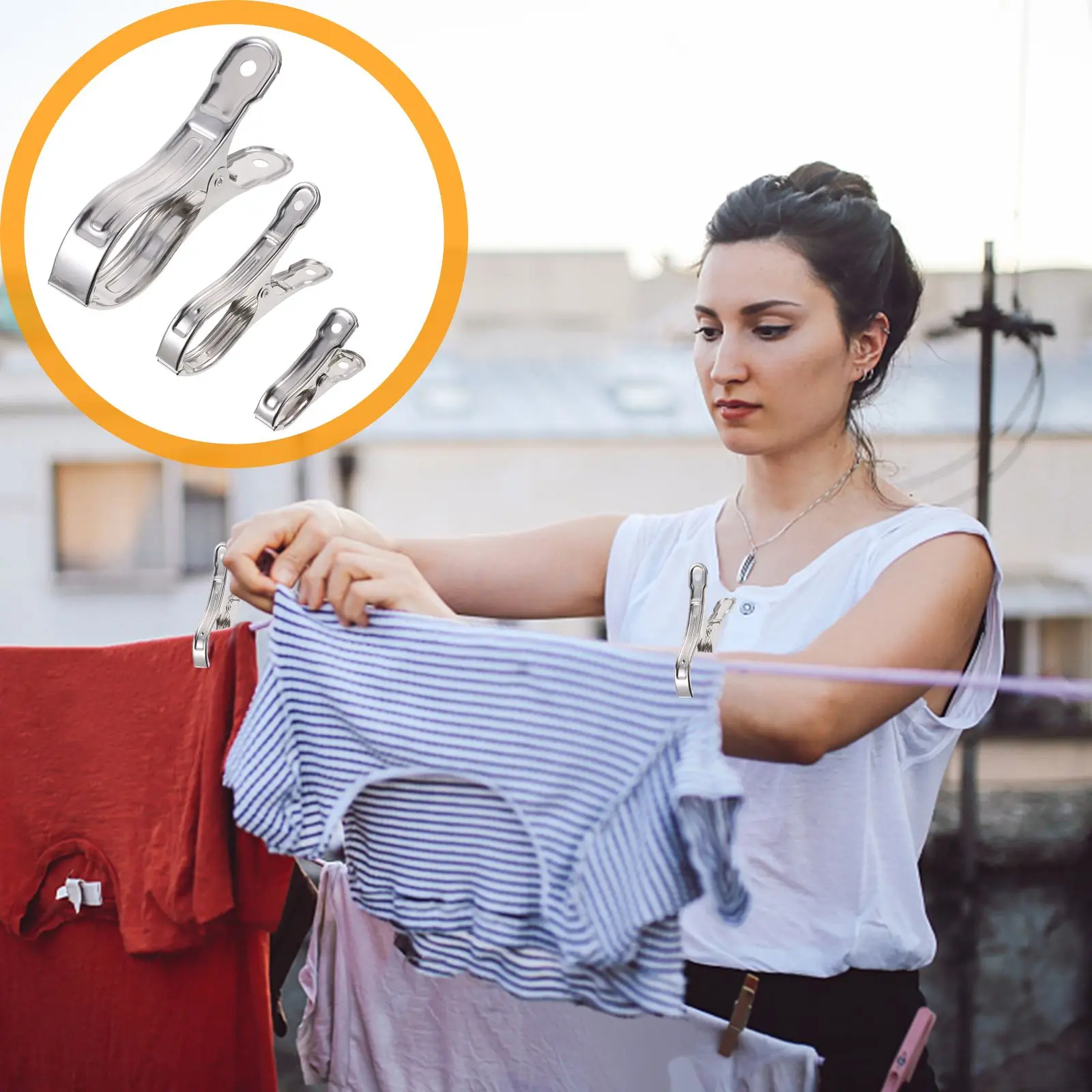 

30pcs Stylish Creative Decorative Sealing Clips Stainless Steel Clips Simple Clip for Home Clothes