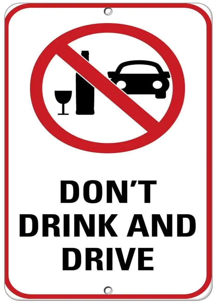 

Metal Tin Sign Don't Drink and Drive Style Traffic Sign