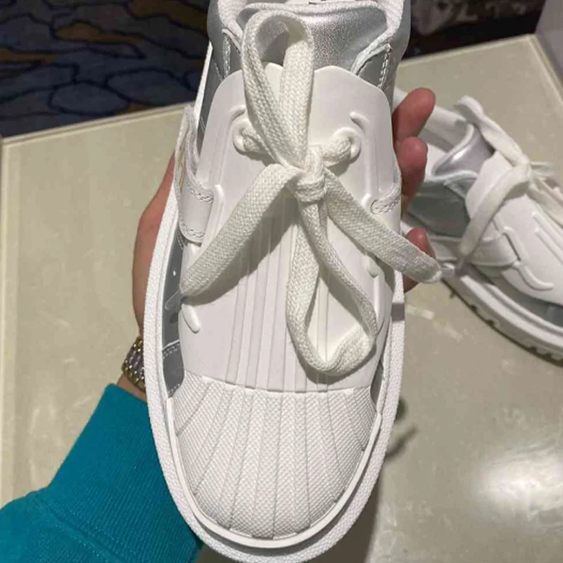 

20210 Genuine Leather Fashion Shoes Women Sneakers Winter Lovers Single Shoes Platform Sneaker For Summer