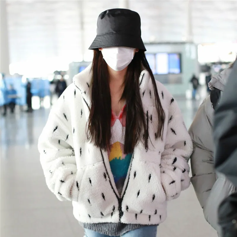 

Short Lamb Wool Cotton Coat Loose Cashmere Jacket Thickened Women Cotton Coat Top