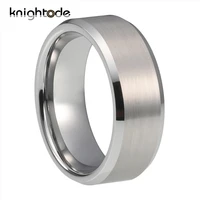 6mm 8mm silvery tungsten carbide wedding bands for men women couple engagement ring beveled edges brushed finish comfort fit