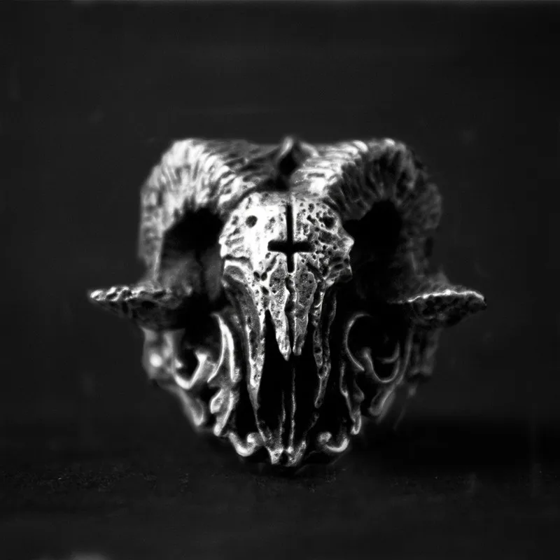 Мужское кольцо FDLK в стиле панк уникальное готическое Сатанинского демона черепа