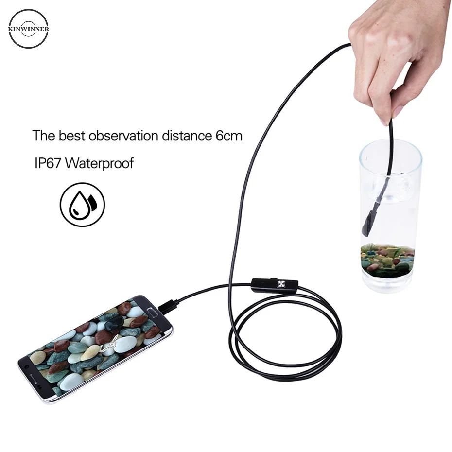 

7mm HD Endoscope Camera Suitable For Android PC Waterproof Mini USB Inspection Mirror, Brightness Adjustable Lengthen 3.5M~10M
