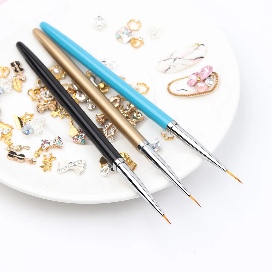 STZ 3pcs Nail Art Brush Set Professional Liner Drawing Brushes For Manicure Painting Pen Acrylic UV Gel Polish Lines Tools#1048