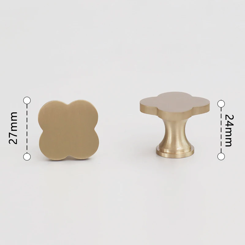 

Латунные дверные ручки и ручки в форме четырехлистника для шкафа, ящика, дверного шкафа, декоративная ручка для мебели, ящика