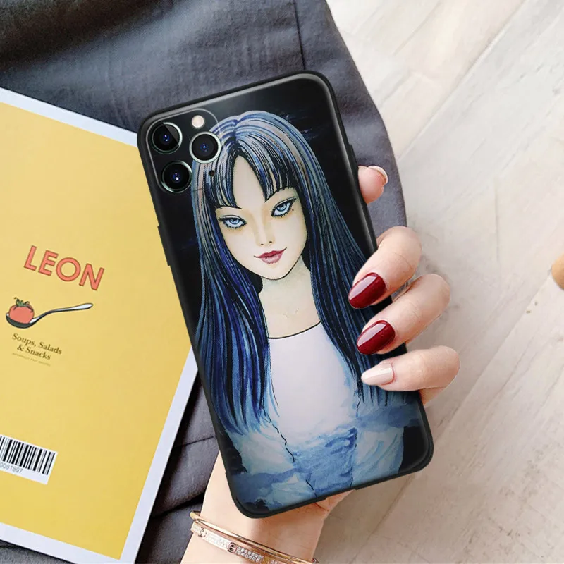 Junji Ito Tees Horror Cartoon Silicone for IPhone Se 6 7 8 14 Plus X XR XS 11 12 13 Mini Pro Max Glass Phone Case Cover Shell |