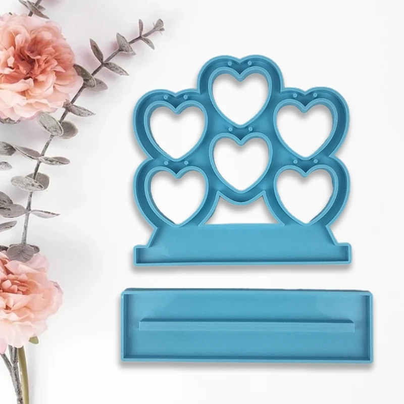

Jewelry Show Rack Silicone Mould DIY Crafts Making Tool Heart-shaped Earrings Display Stand Epoxy Resin Mold