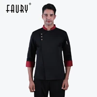 high quality chef overalls kitchen restaurant cooking uniform waiter pastry bakery patisserie catering long sleeve work jacket