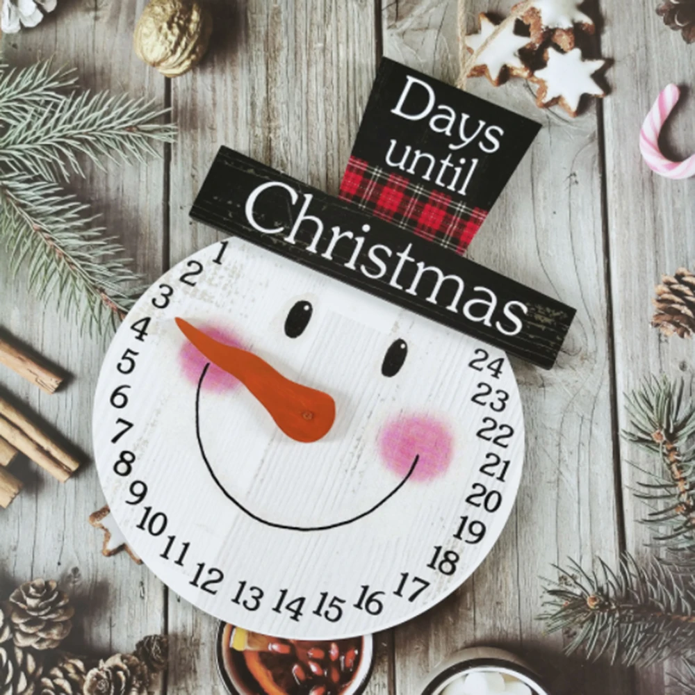 

Christmas Creative Wooden Holiday Calendar Pendant Christmas Countdown Home Decoration