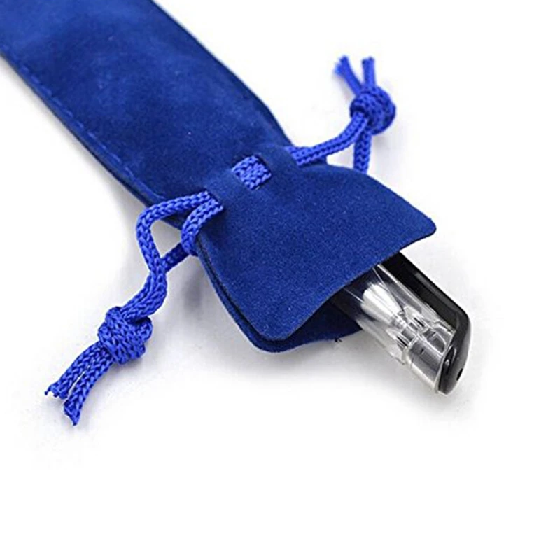 

50 Pcs Blue Velvet Pen Pouch Sleeve Holder Single Pen Bag Case Pencil Bag