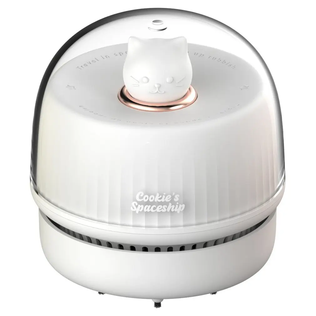 

Small Vacuum Cleaner Desktop USB Cute Cat Vacuum Cleaner With Night Light Home Office Table Keyboard Cleaner Cleaning Tools