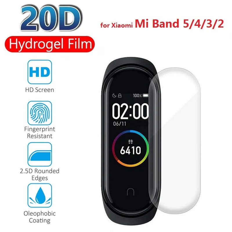 2 х Гидрогелевая пленка для Xiaomi Mi Band 5 4 3 (не стекло) защитная экрана фольга|Защита