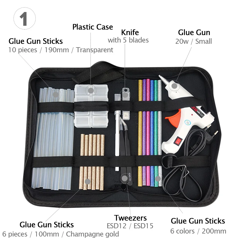 Бесплатная доставка 6 в 1 Набор клеевых пистолетов Электрический термоплавкий
