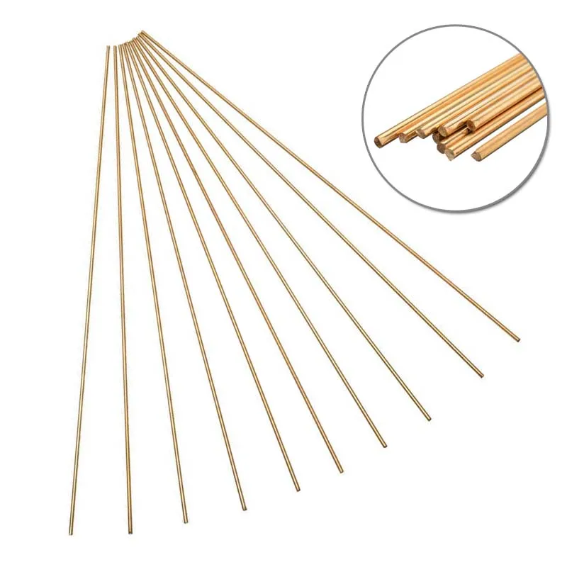 

10pcs Brass Rods Wires Sticks 2mmx250mm Brazing Soldering HS221 Equipment