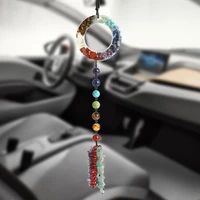 healing 7 chakra hanging car accessorie natural stone pendant auto rearview mirror ornaments birthday gift auto decoraction