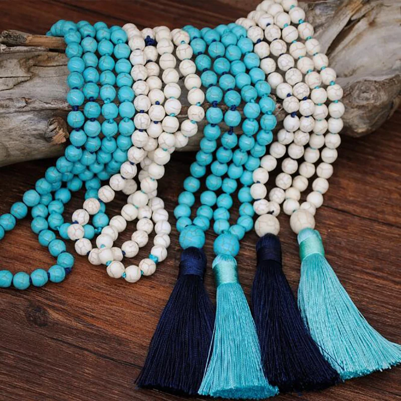 Винтажный богемский этнический Непал Цепочки и ожерелья буддизма Мала ожерелье