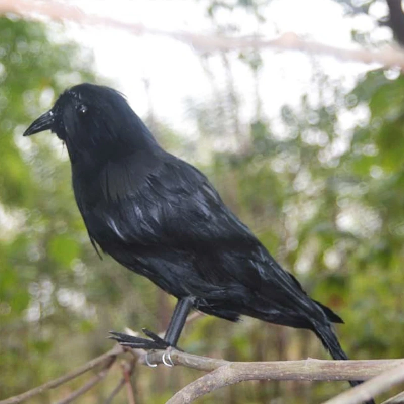 Реалистичное украшение на Хэллоуин 6 шт. птицы черные перьи вороны реквизит