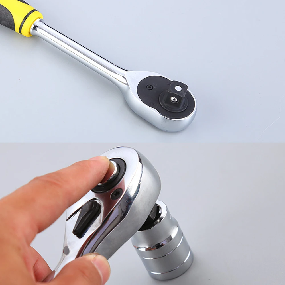 Трещоточный ключ гаечный 1/4 &quot3/8" 1/2 " торцевой с трещоткой 45/72 зубьев