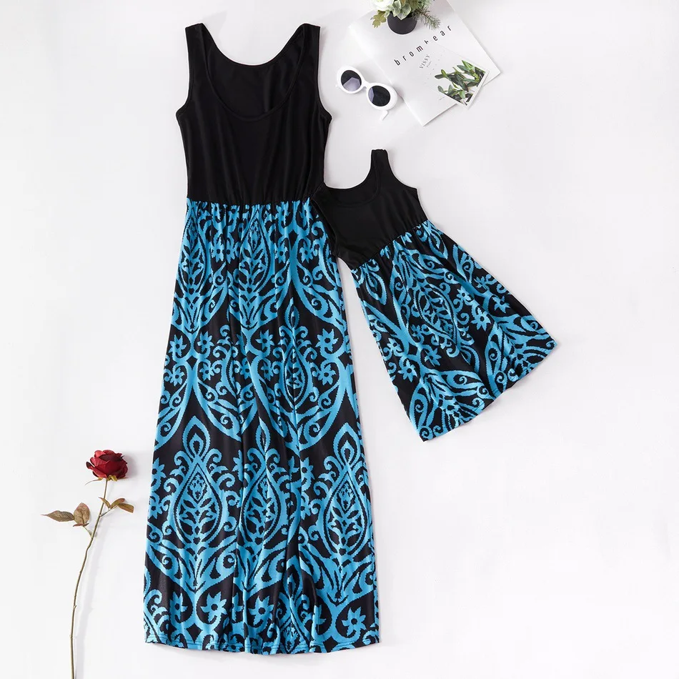 

Mother Daughter Dresses Outfits Sleeveless Long Dress Mom And Daughter Dress Girls Mother And Me Dress Family Matching Clothes