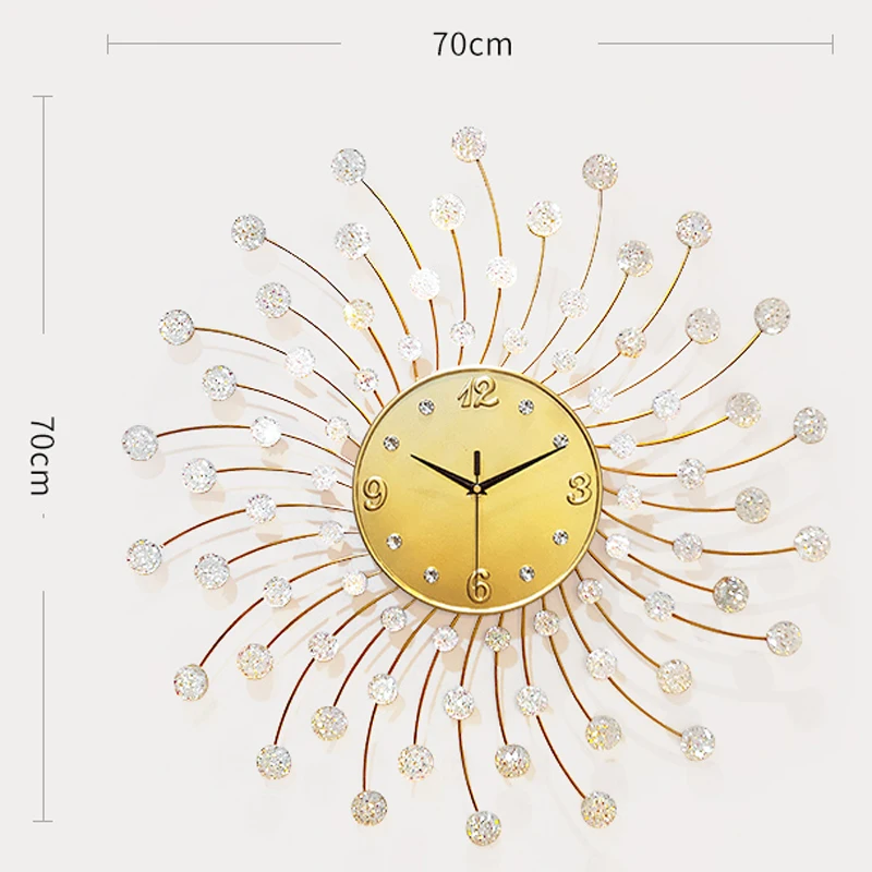 Роскошные большие настенные часы металлические в европейском стиле для гостиной