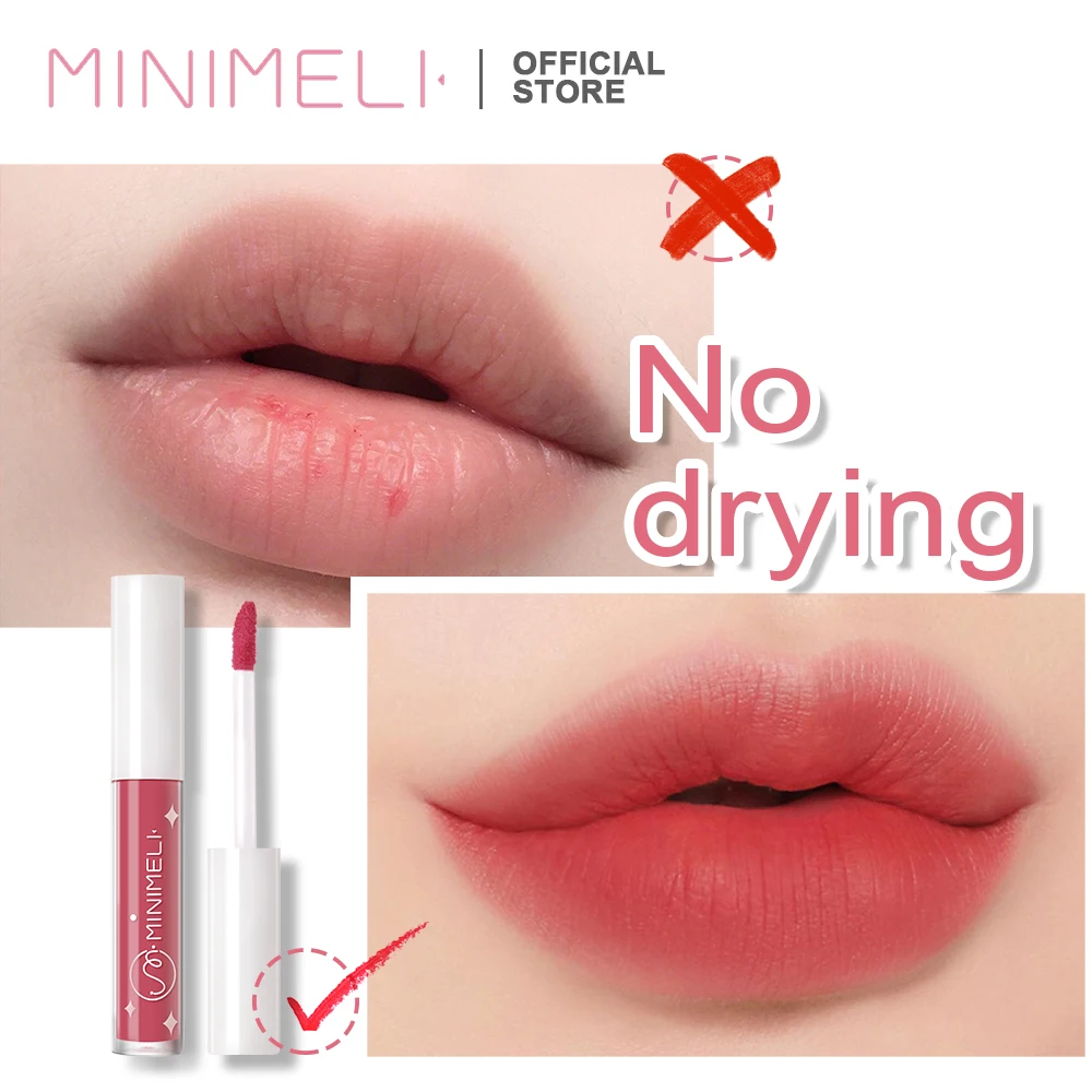 Миниатюрная жидкая помада для макияжа MINIMELI пигментированная Помада губ матовая