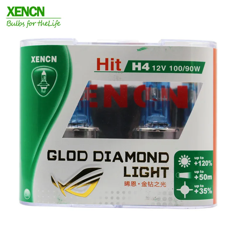 XENCN H4 P43t 12V 100/90W золото бриллиант светильник супер яркий белый галогеновые лампы для фар фара автомобиля Тюнинг автомобильный светильник источник света парковка