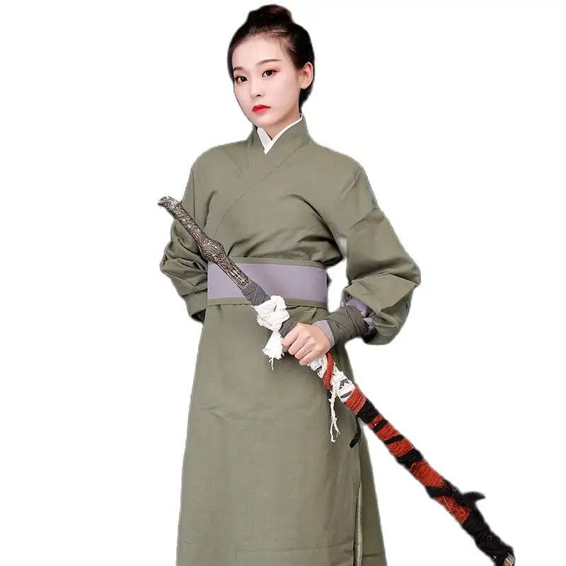 Костюм ханьфу китайское платье льняная одежда костюм для боевых искусств
