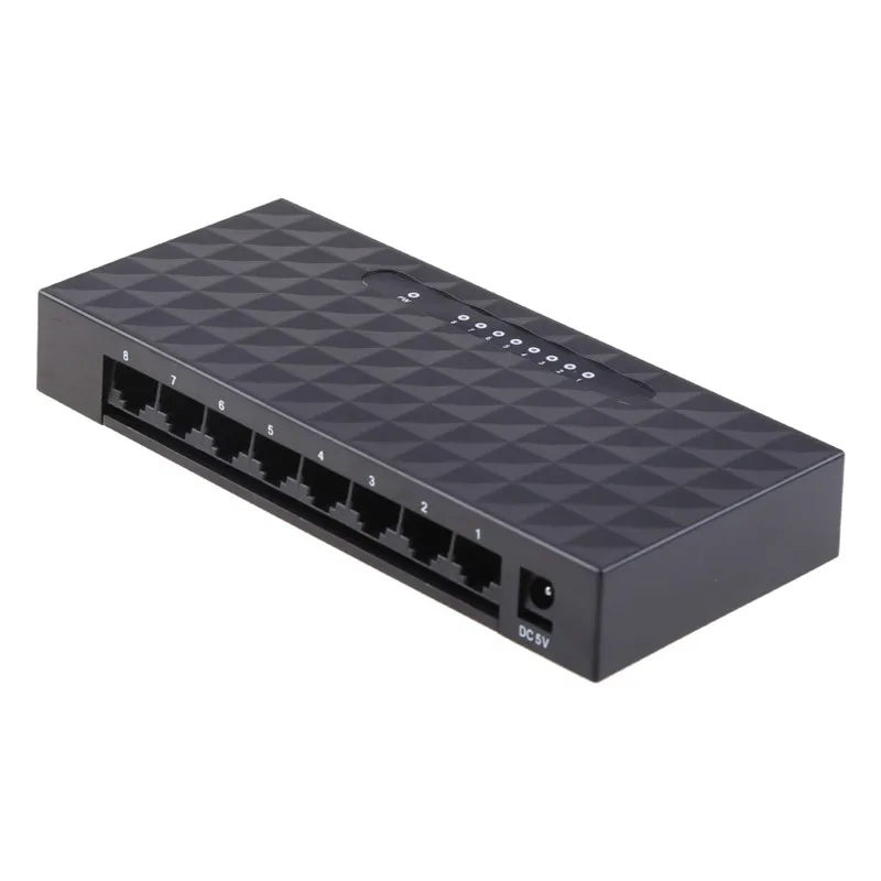 Новый 8 портовый 10/100 Мбит/с Ethernet сетевой коммутатор концентратор Настольный Мини