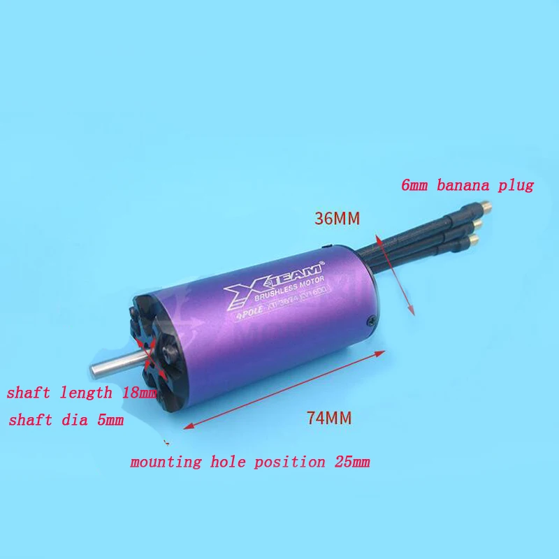 1 шт. Max 2500W 4-полюсный 3674 бесщеточный мотор KV1600 5 мм вала водяного охлаждения мотора