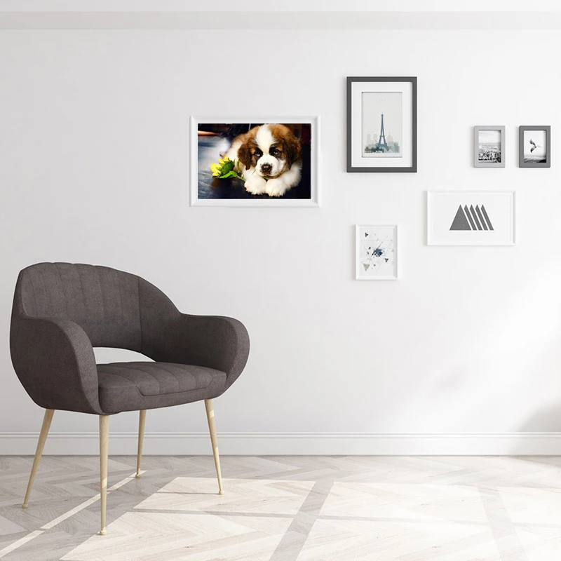 Алмазная 5D картина сделай сам мозаика с собакой полная круглая вышивка крестиком