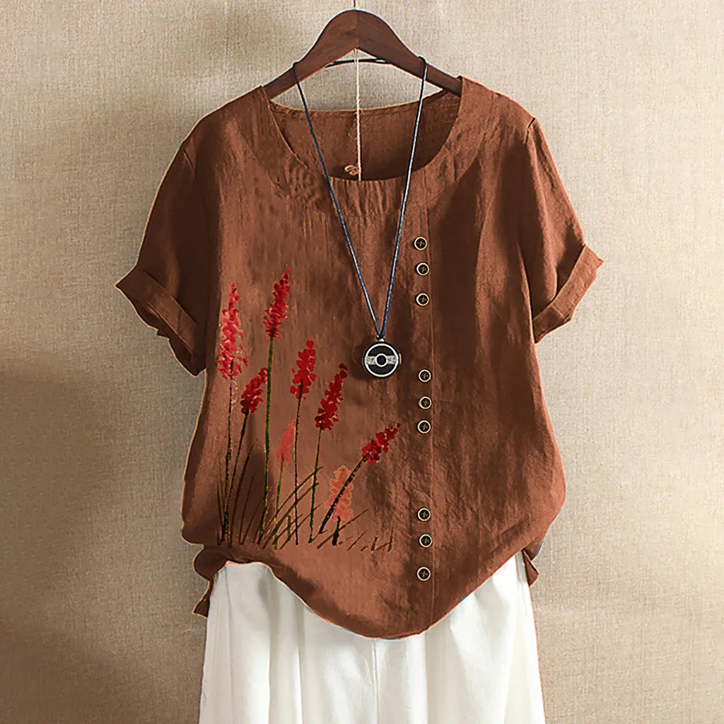Женская летняя блузка с вышивкой элегантная льняная коротким рукавом и