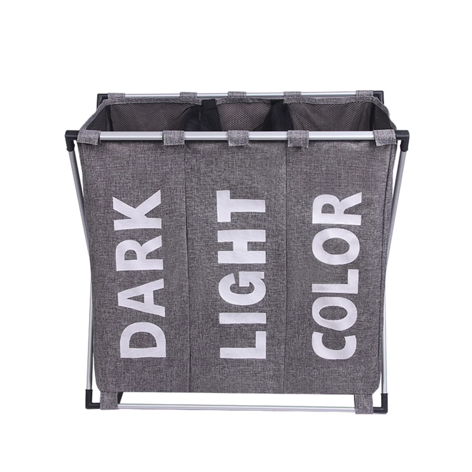 

Foldable Laundry Basket Large Dirty Clothes Laundry Basket 3-Grids Organizer Hamper Sorter Collapsible Waterproof Laundry Bag