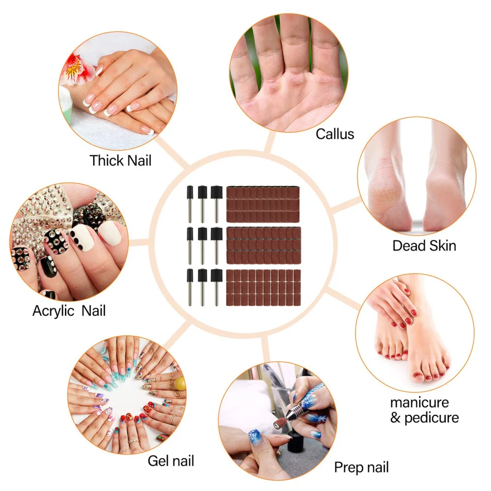 Барабанная шпилька 102 шт./компл. шлифовальные ленты для маникюра и полировки