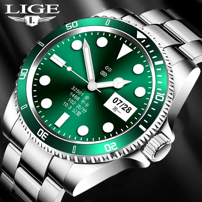 

Смарт-часы LIGE мужские водонепроницаемые с сенсорным экраном и поддержкой Bluetooth