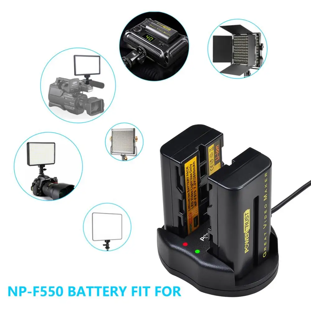 NP-F550 NP-F570 NPF550 F570 аккумулятор + USB двойное зарядное устройство для Светодиодный ongnuo