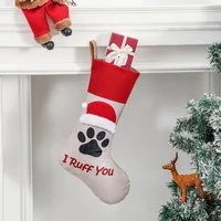 pet dog cat paw christmas stockings big 18 xmas holiday hanging socks treat bag for fireplace tree home decoration