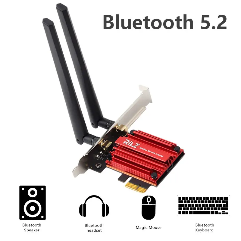 Triple Band Gigabit wireless network card AX210 AX200 8265AC cooling desktop supports6G Bluetooth5.2 | Компьютеры и офис