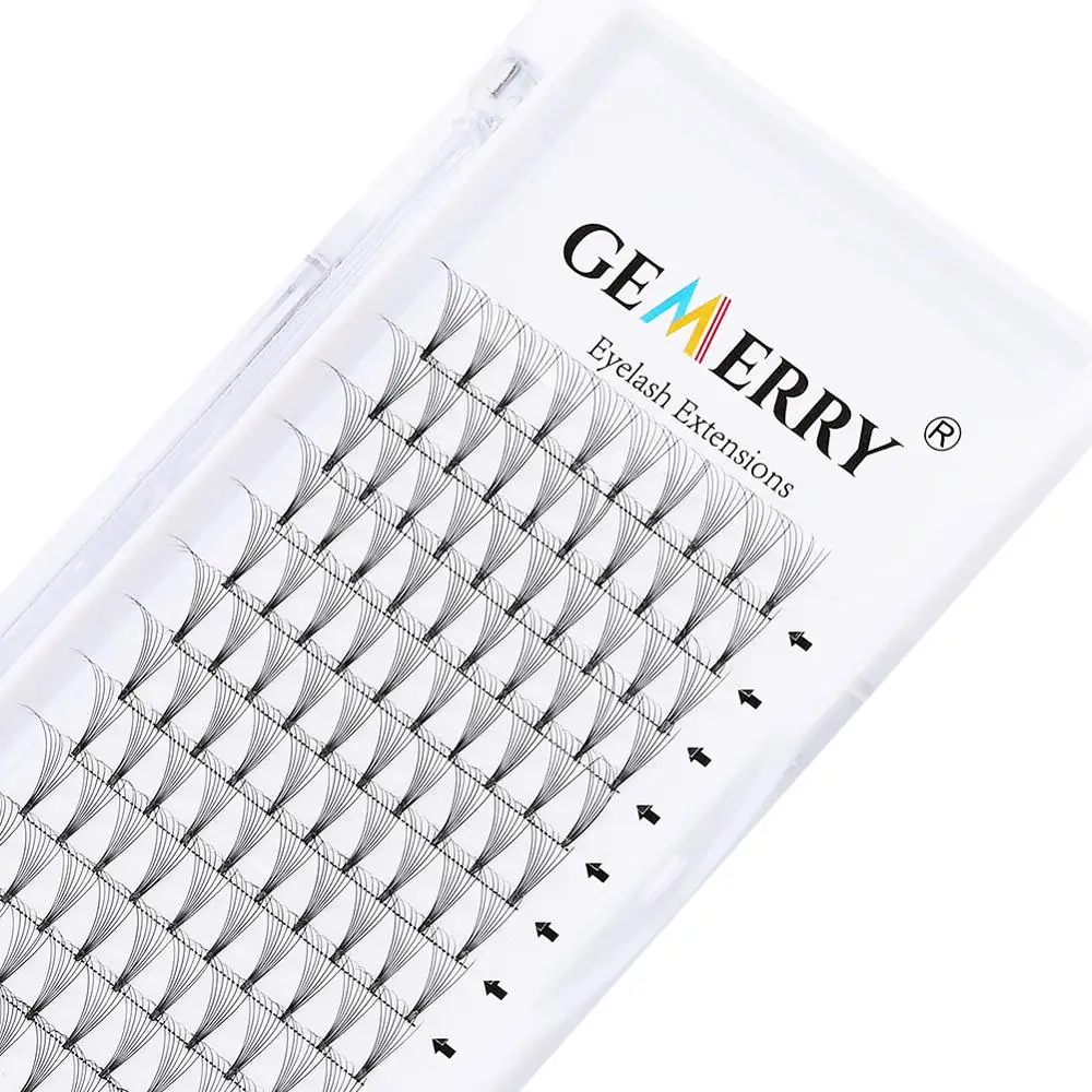 8D ресницы для наращивания макияж готовые объемные с коротким стержнем