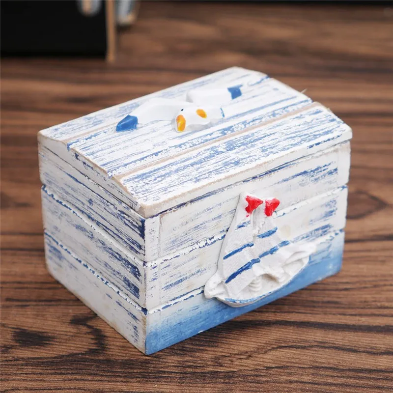 1 шт. Мини Деревянный пиратский ящик для хранения ювелирных изделий в форме