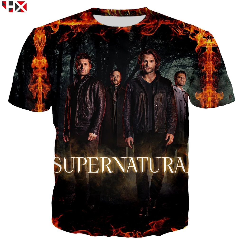 T shirt 3 Новая 3D печать сериала Сверхъестественное Высокое качество Мужская футболка Летняя повседневная мужская женская уличная Футболка Топ Z261 - Color: T shirt 3