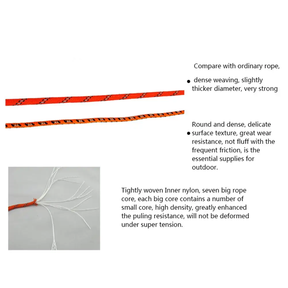 

4MM Diameter 20/30/50m Reflective String Windproof Tent Rope Guy Line For Camping Tent Camping Rope Reflective Guy Ropes For Ten