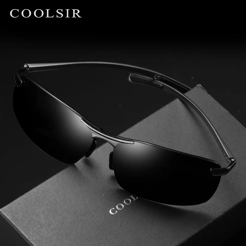 Coolsir бренд Для мужчин солнцезащитные очки 6115 половинной оправой оправа