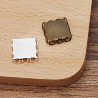1000pcs Square Bezel tray Connectors Settings 12mm Cabochon Base Blanks DIY Findings for Floating Charms Locket Jewelry Making