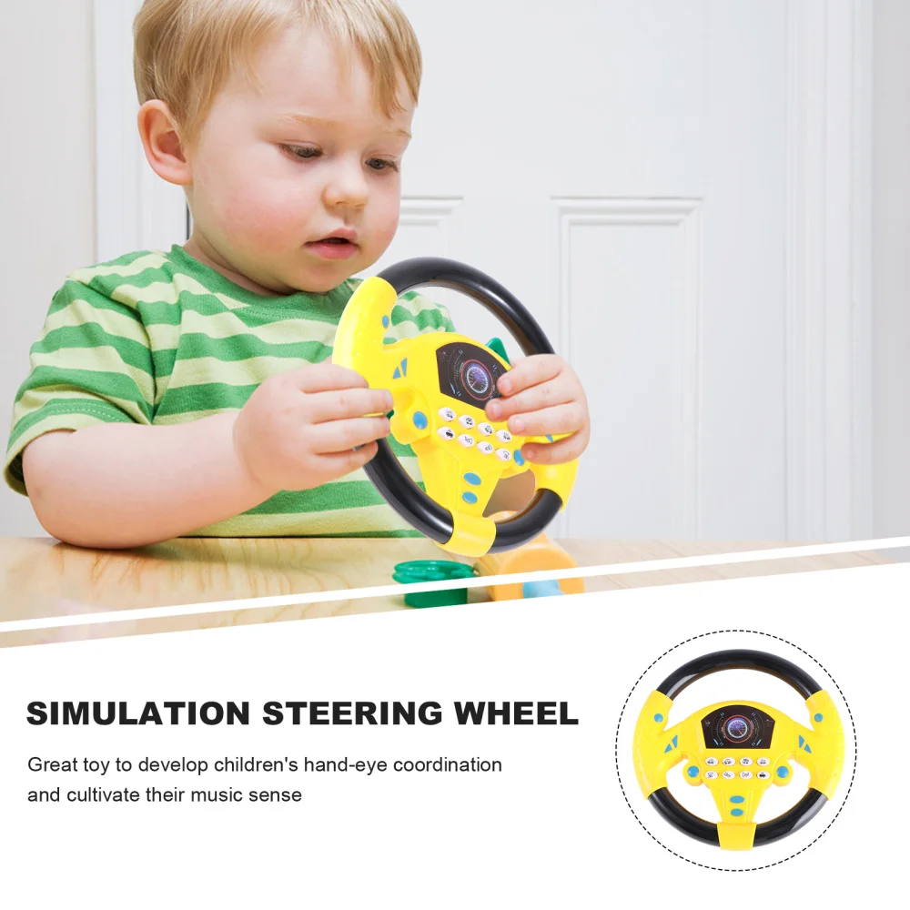 

Simulation Driving Steering Wheel Children Early Education Plaything for Kids Boys Girls (Black Yellow PVC Style Battery)