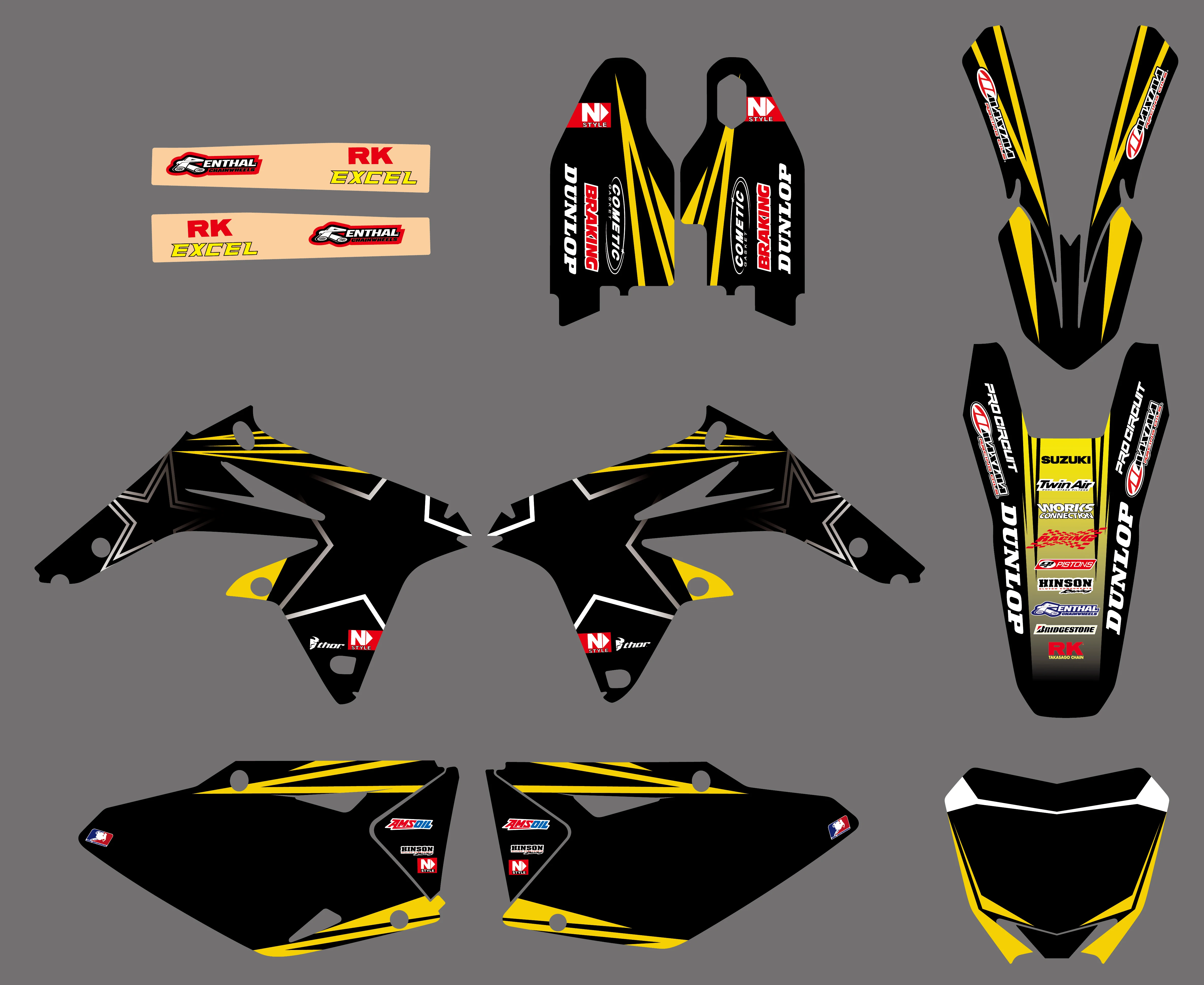 

Motorcycle New Style Team Graphics Background Decal Sticker Kit For Suzuki RMZ450 RM-Z450 RM-Z RMZ 450 2008-2014 2010 2011 2012