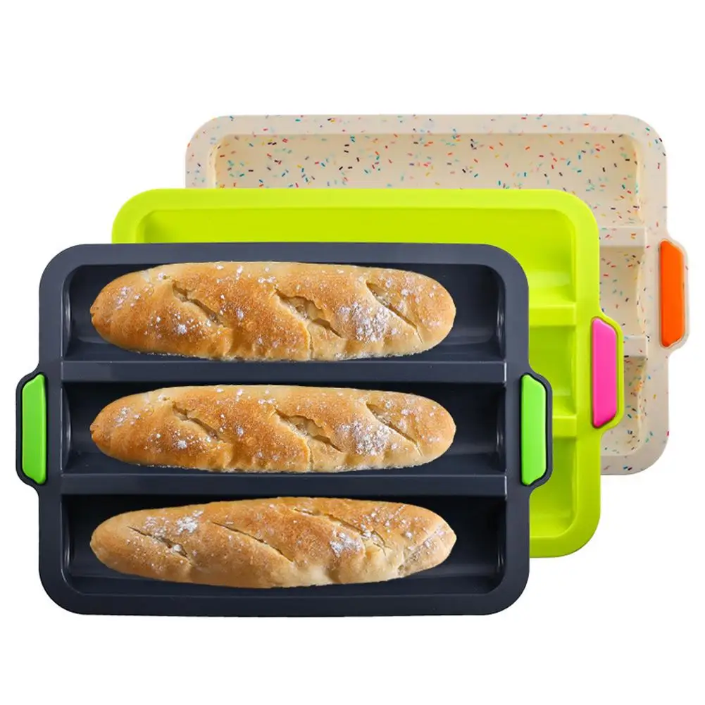 Household Bread Silicone Baking Pan Non-stick French Baguette Grill Mold Kitchen Cake Tool |
