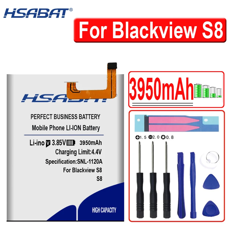 Аккумулятор HSABAT 3950 мАч-4800 мАч 416078PH для Blackview S8 S 8 MTK6750T, 5,7 дюйма, аккумуляторы 4800 мАч для Blackview S6 (art.: 3a35523b667) - 3a35523b667