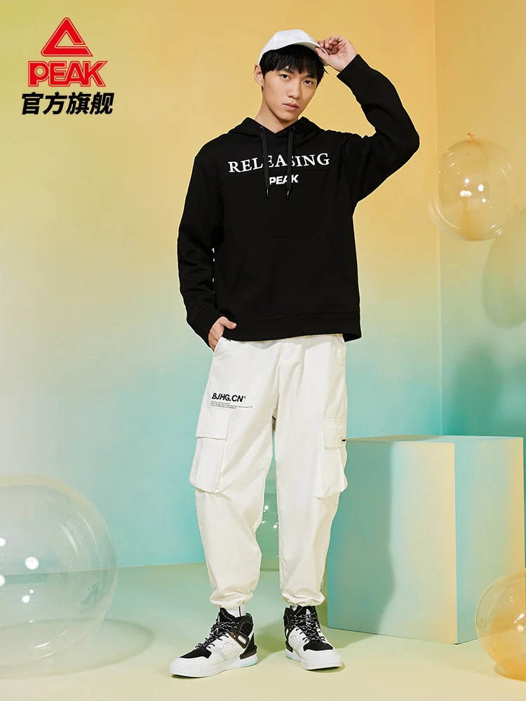 

Peak Hooded Sweater men's 2021 new Le fun I can series casual warm alphabet sports Pullover