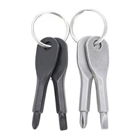 2 set mini pocket repair tool key ring keyring screwdriver gadget outdoor portable slotted multi camp hike