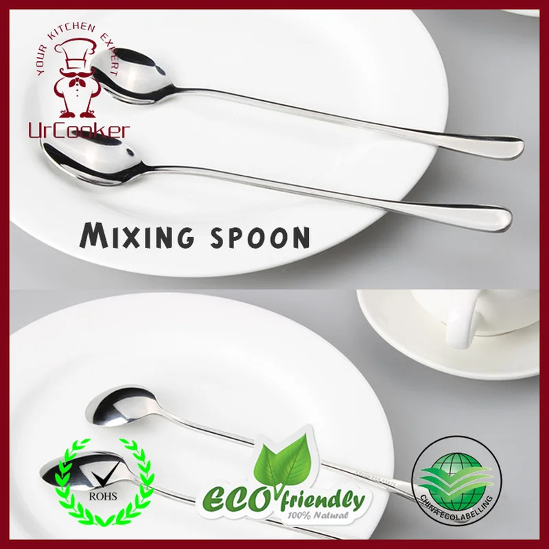 Двухкомпонентная кофейная ложка из нержавеющей стали с длинной ручкой для